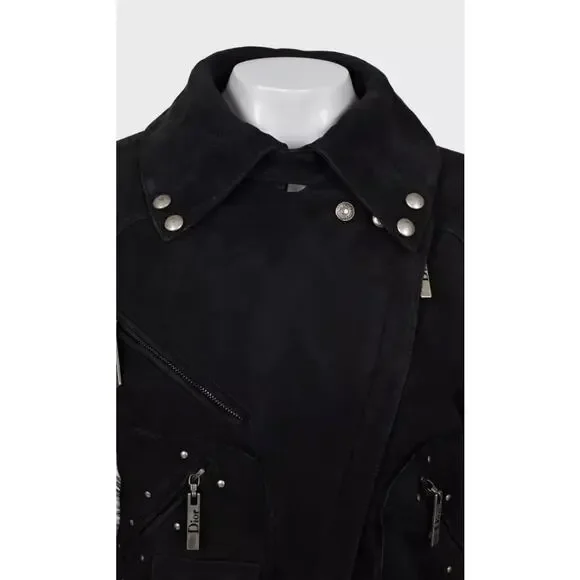 Christian Dior Black Genuine Leather Shearling Jacket sz.36 FR - Picture 4 of 6